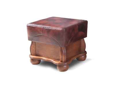 XXL Footstool Club Lounge Stool Leather Textile Ottoman Designer Pufa Ottoman